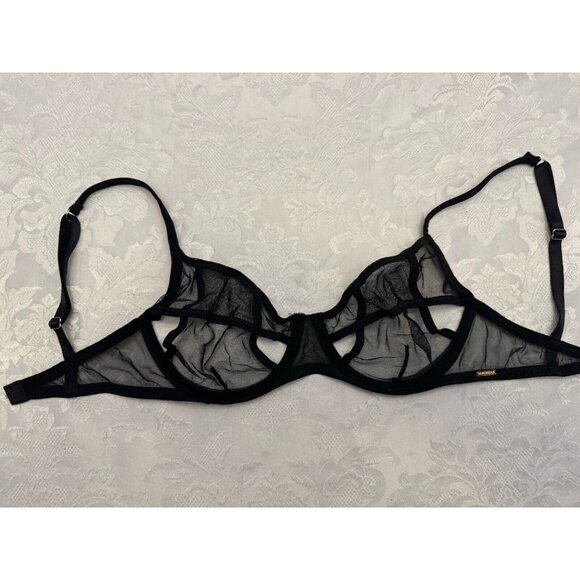 Bluebella 30DD/E Bra Black Sheer Underwire Cut Outs Sexy Boudoir Lingerie - Picture 7 of 9